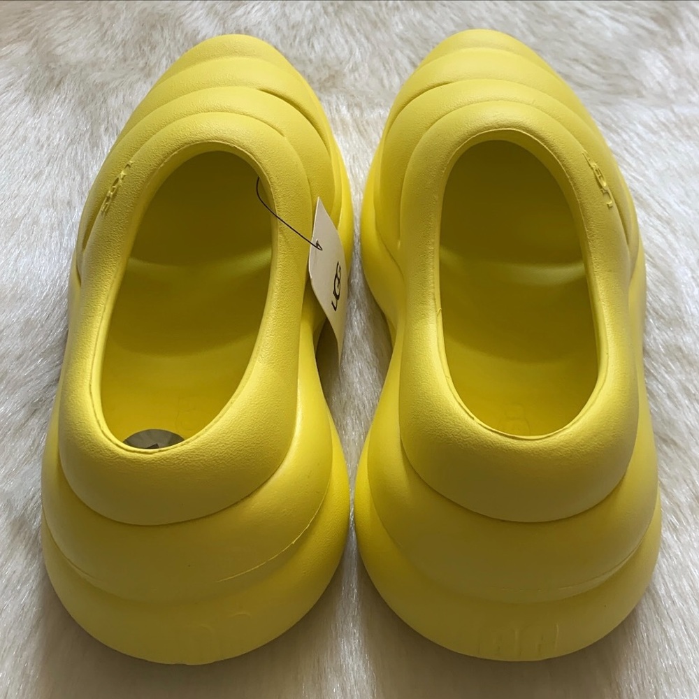 UGG Women's Neon Yellow Casual Statement Sporty Sport Yeah Chunky Clogs Slippers - Picture 5 of 8